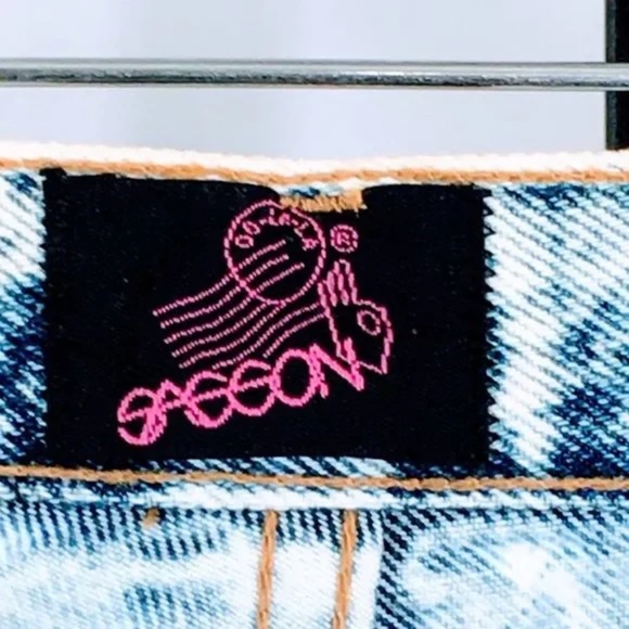 Sasson Women Denim Shorts 80s Vintage Acid Wash Button Fly Cut Off Shorts Sz 29 - Picture 7 of 9